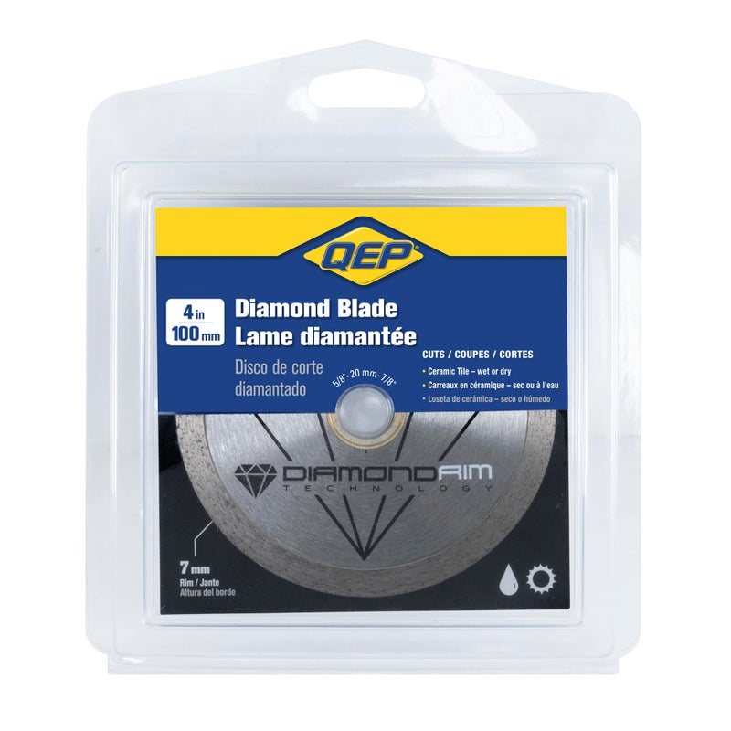 QEP 4" Continuous Rim Diamond Blade - For Wet Cutting of Ceramic Tile - Image 4
